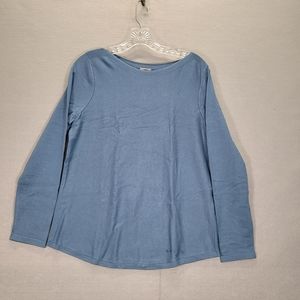 Chicos Women's Sz  M Blue  Long Sleeve  Top Blouse